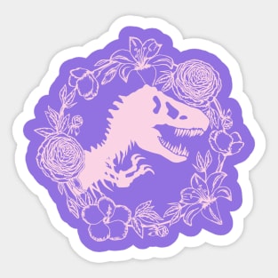 Floral Jurassic Dino Sticker